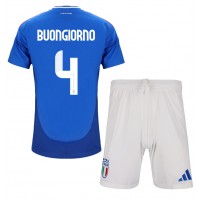 Camiseta Italia Alessandro Buongiorno #4 Primera Equipación Replica Eurocopa 2024 para niños mangas cortas (+ Pantalones cortos)